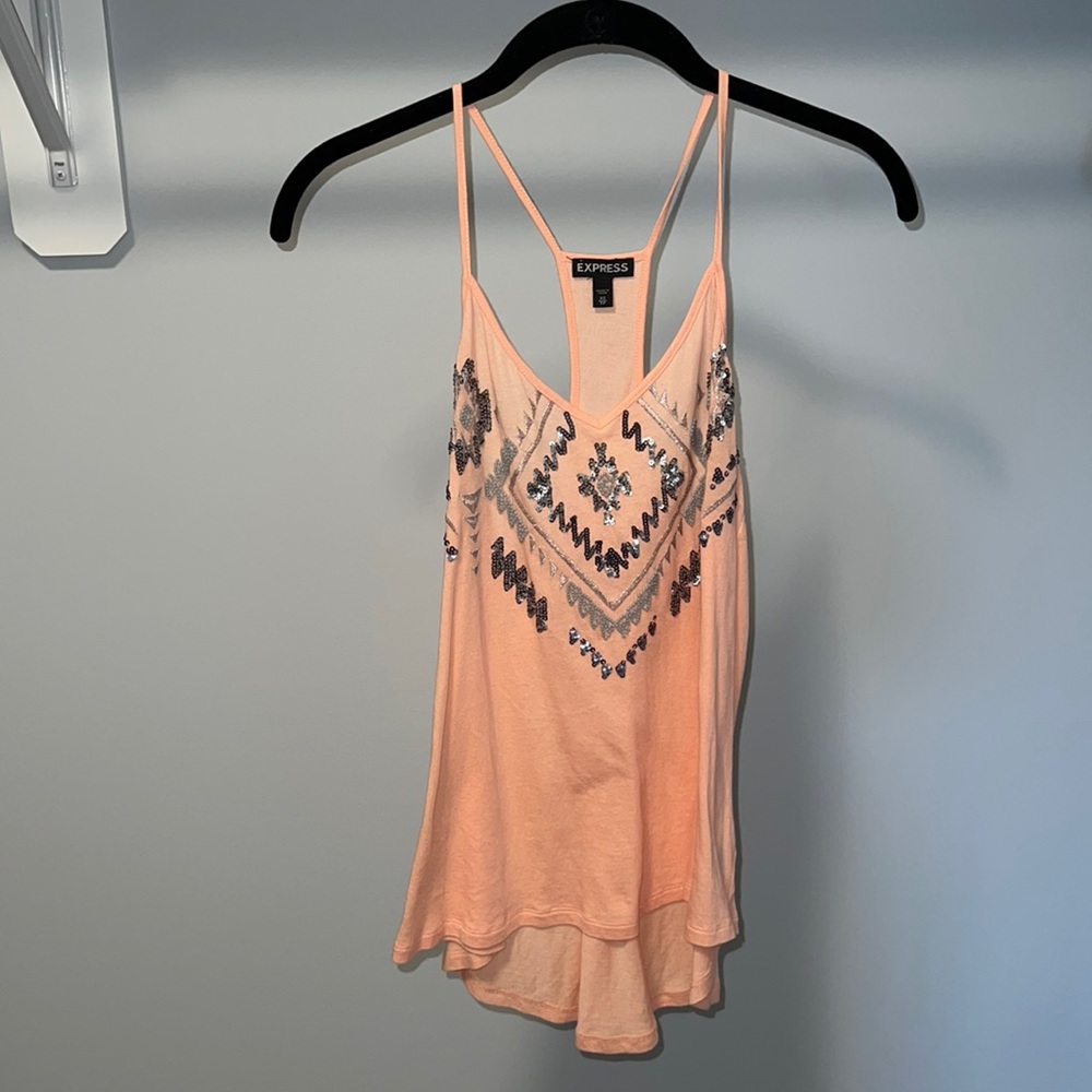 Racerback tank top with spaghetti straps | bead design